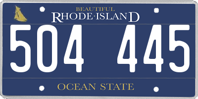 RI license plate 504445