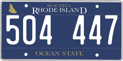 RI license plate 504447