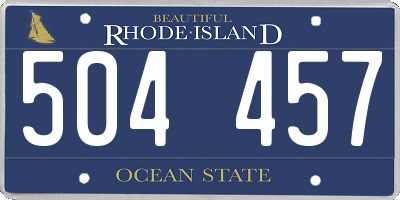 RI license plate 504457