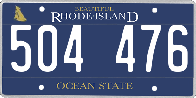 RI license plate 504476