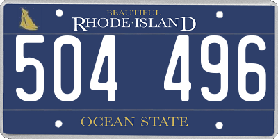 RI license plate 504496