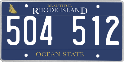 RI license plate 504512