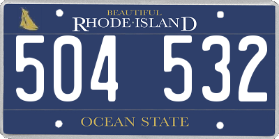RI license plate 504532