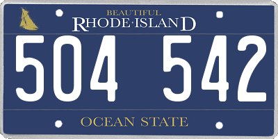 RI license plate 504542