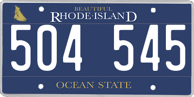 RI license plate 504545