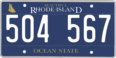 RI license plate 504567