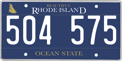 RI license plate 504575