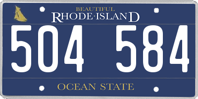 RI license plate 504584