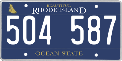 RI license plate 504587