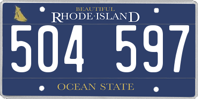 RI license plate 504597