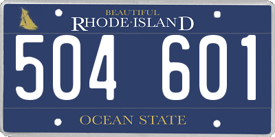 RI license plate 504601