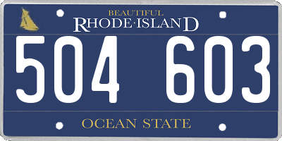 RI license plate 504603
