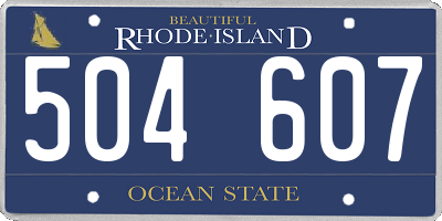 RI license plate 504607
