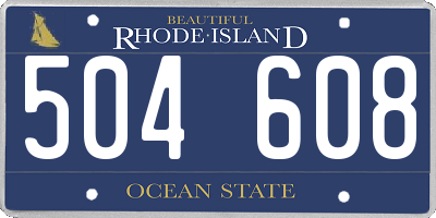 RI license plate 504608