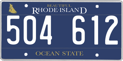 RI license plate 504612