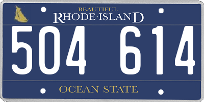 RI license plate 504614