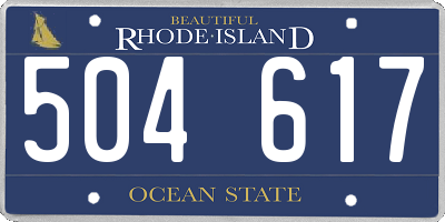 RI license plate 504617