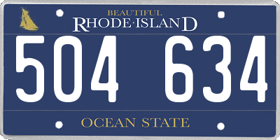 RI license plate 504634