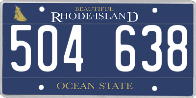 RI license plate 504638