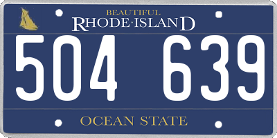 RI license plate 504639