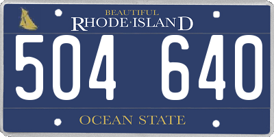 RI license plate 504640