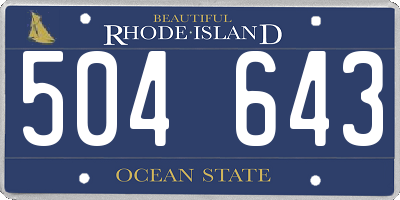 RI license plate 504643