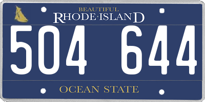 RI license plate 504644