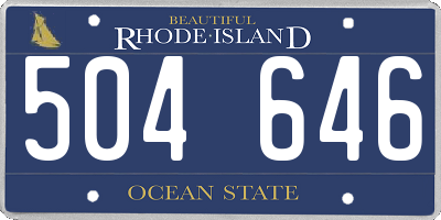 RI license plate 504646