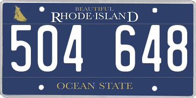 RI license plate 504648