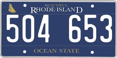 RI license plate 504653