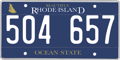 RI license plate 504657
