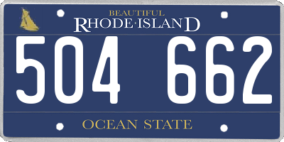 RI license plate 504662