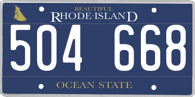 RI license plate 504668
