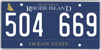 RI license plate 504669