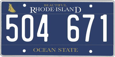 RI license plate 504671