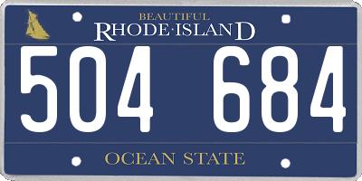 RI license plate 504684