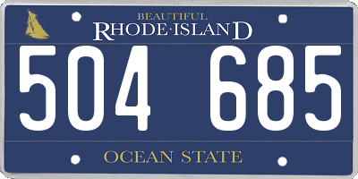 RI license plate 504685