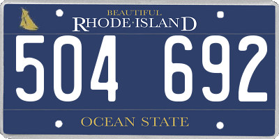 RI license plate 504692