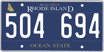 RI license plate 504694