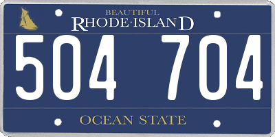 RI license plate 504704