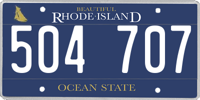 RI license plate 504707