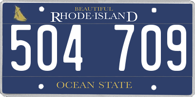 RI license plate 504709
