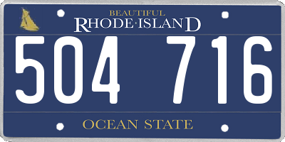 RI license plate 504716