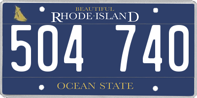 RI license plate 504740