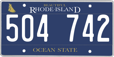 RI license plate 504742