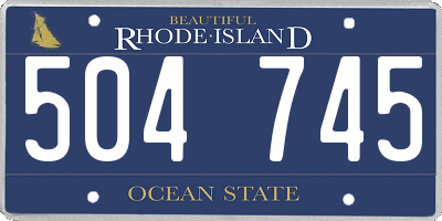 RI license plate 504745
