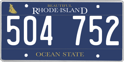 RI license plate 504752