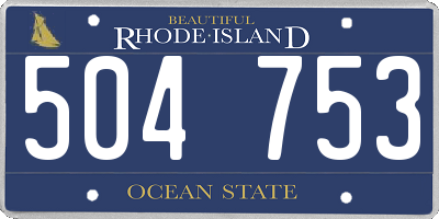 RI license plate 504753