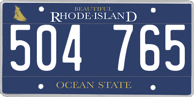RI license plate 504765