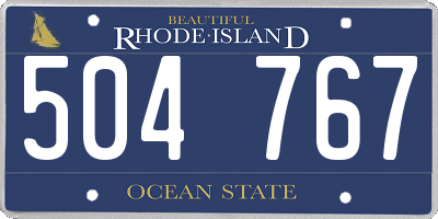 RI license plate 504767